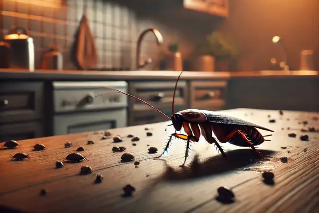 Infestation de cafards dans une cuisine